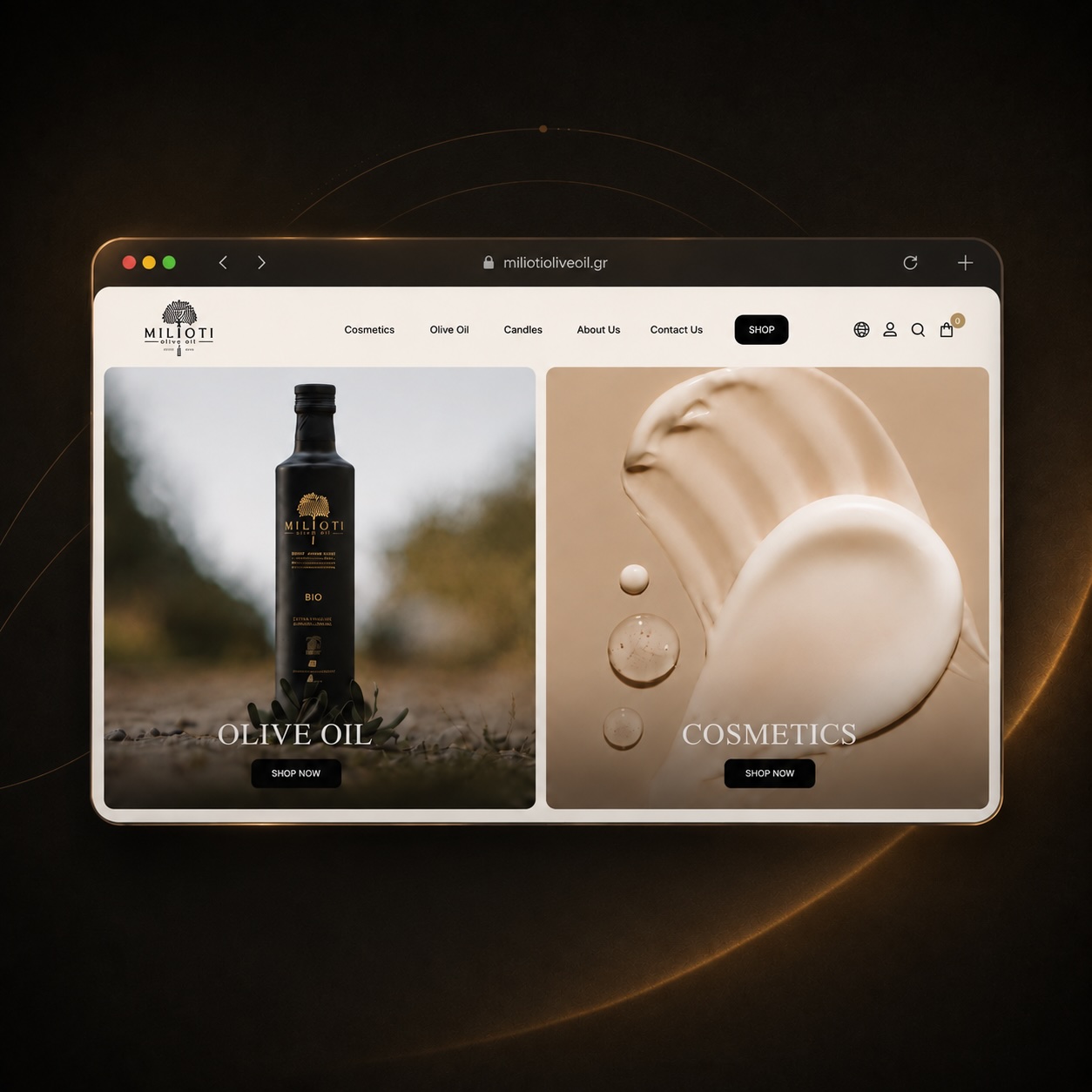Milioti Olive Oil: An e-commerce home for a family olive-oil legacy